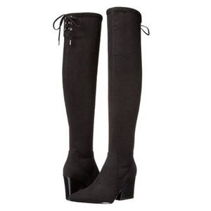 Kendall + Kylie Over the Knee Suede Boot Heels